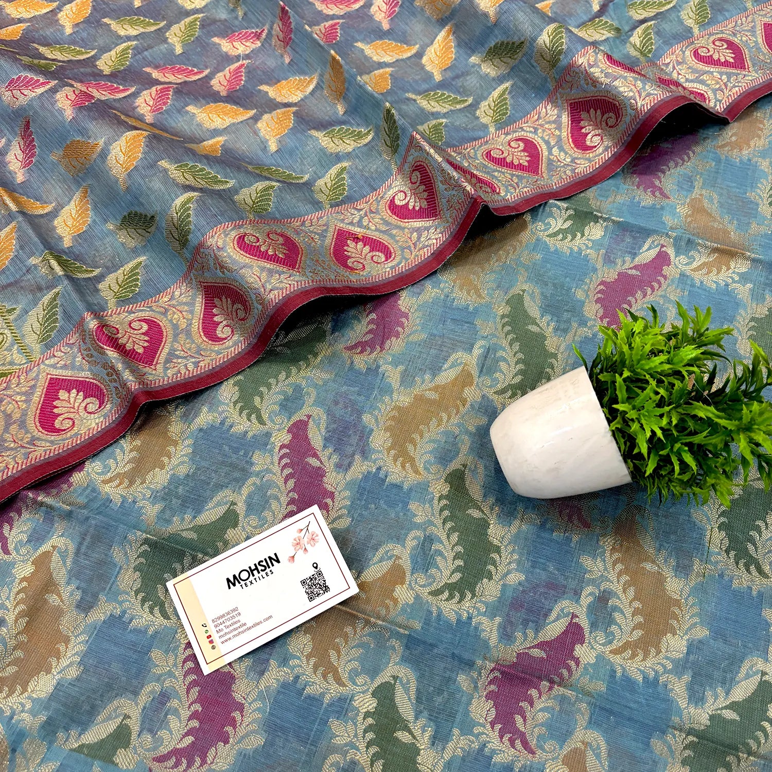 Grey Resham Banarasi Silk Suit