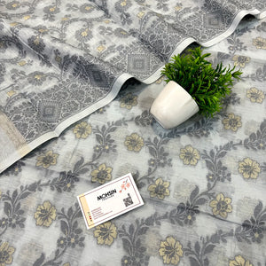 Grey Resham Banarasi Silk Suit