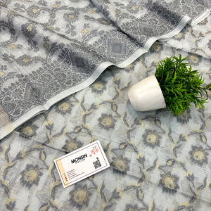 Grey Resham Banarasi Silk Suit