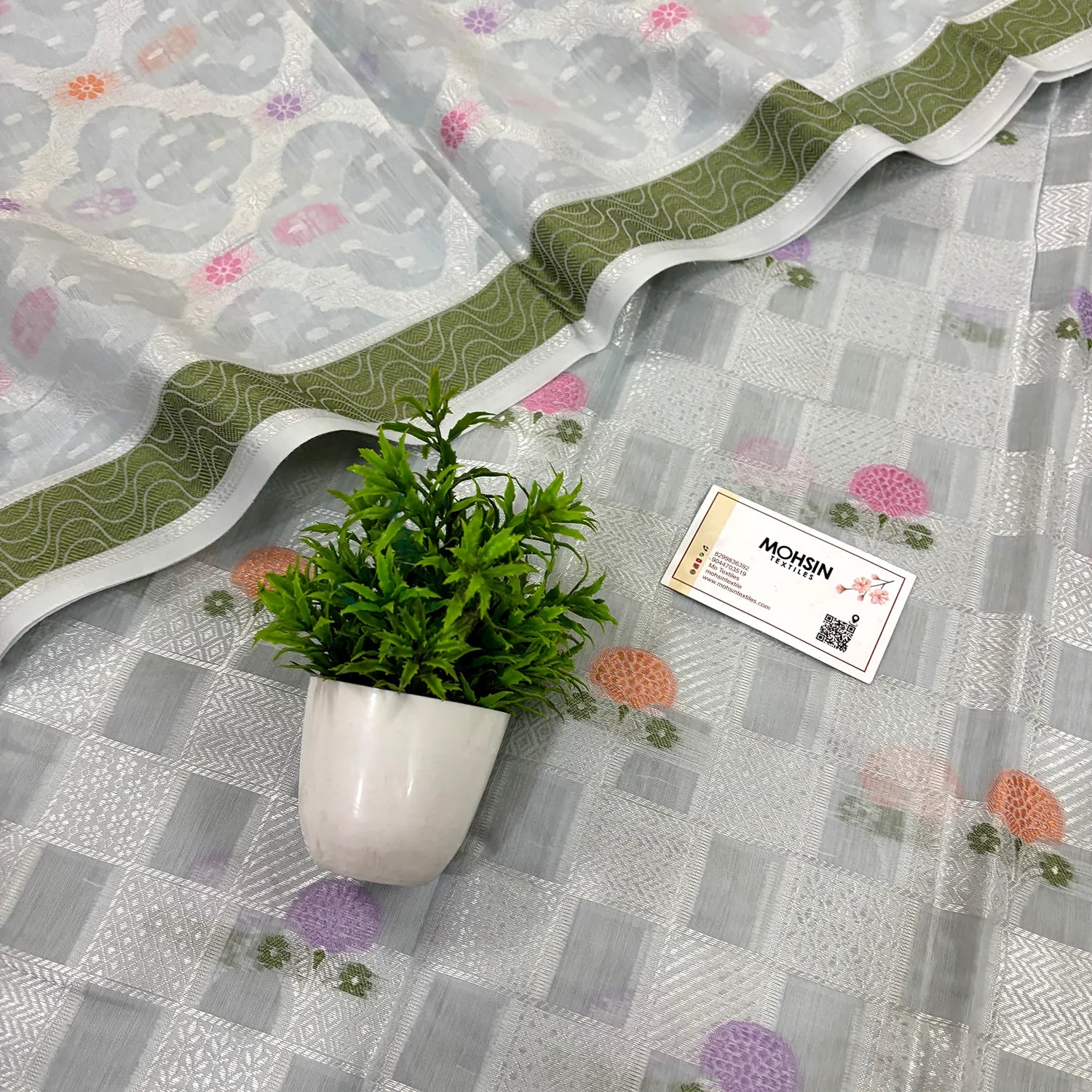 Grey Resham Banarasi Silk Suit