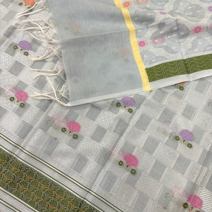 Grey Resham Banarasi Silk Suit