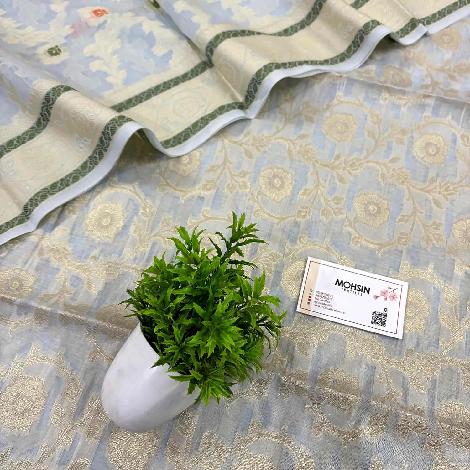 Grey Resham Banarasi Silk Suit