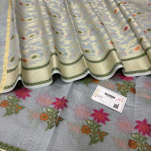 Grey Resham Banarasi Silk Suit