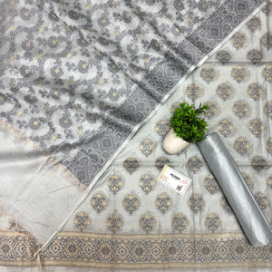 Grey Resham Banarasi Silk Suit