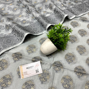 Grey Resham Banarasi Silk Suit
