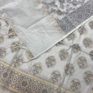 Grey Resham Banarasi Silk Suit