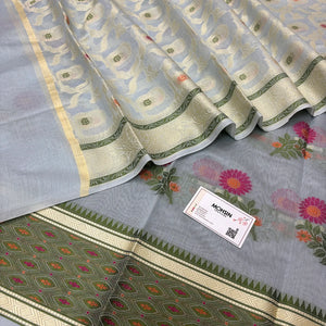 Grey Resham Banarasi Silk Suit