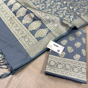 Grey Shringar Katan Silk Banarasi Suit