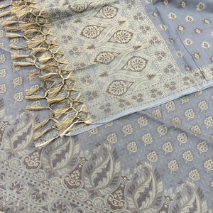 Grey Surahi Tree Cotton Silk Banarasi Suit