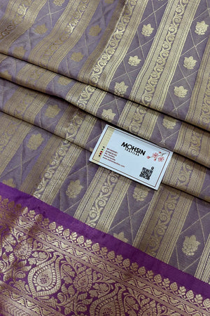 Lavender and Baby Pink Tissue Silk Banarasi Saree