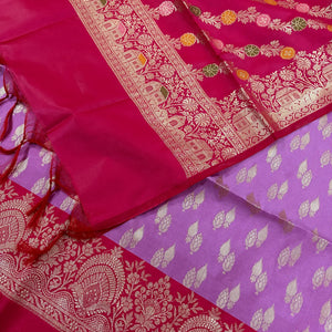 Lavender and Purple Persian Lau Banarasi Silk Suit