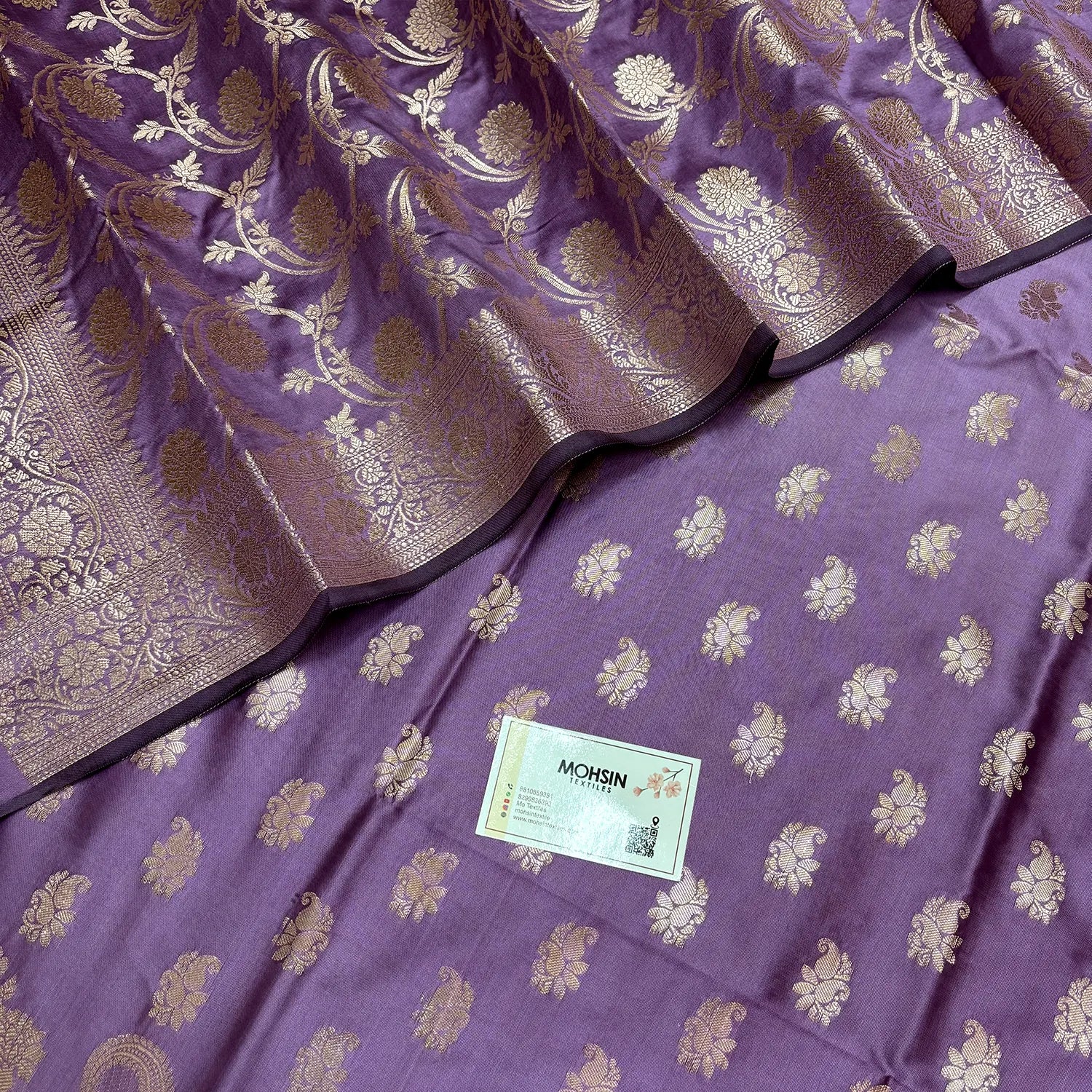 Lavender Godzilla Satin Silk Banarasi Suit