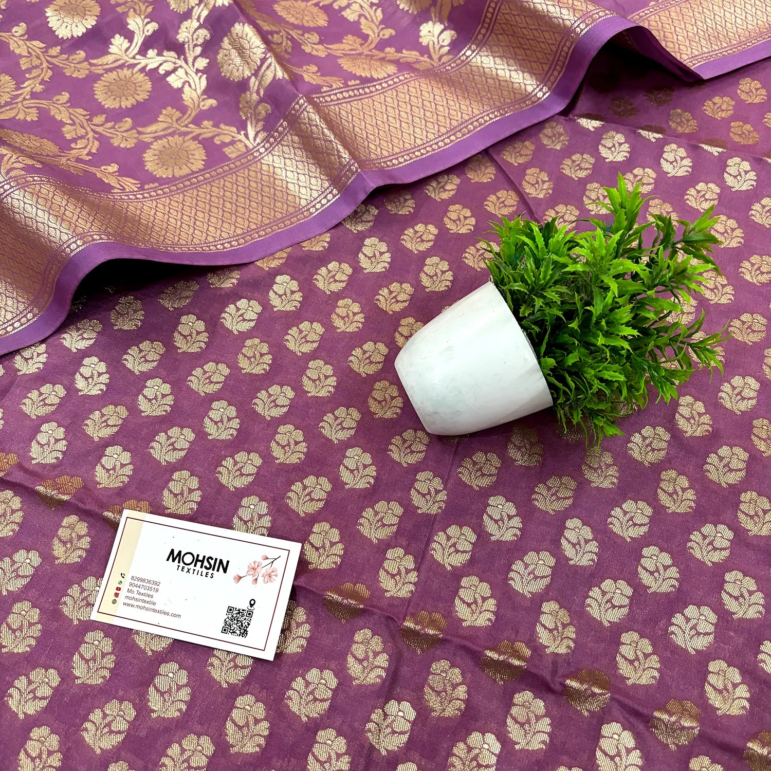Lavender Guldaan Fool Katan Silk Banarasi Suit