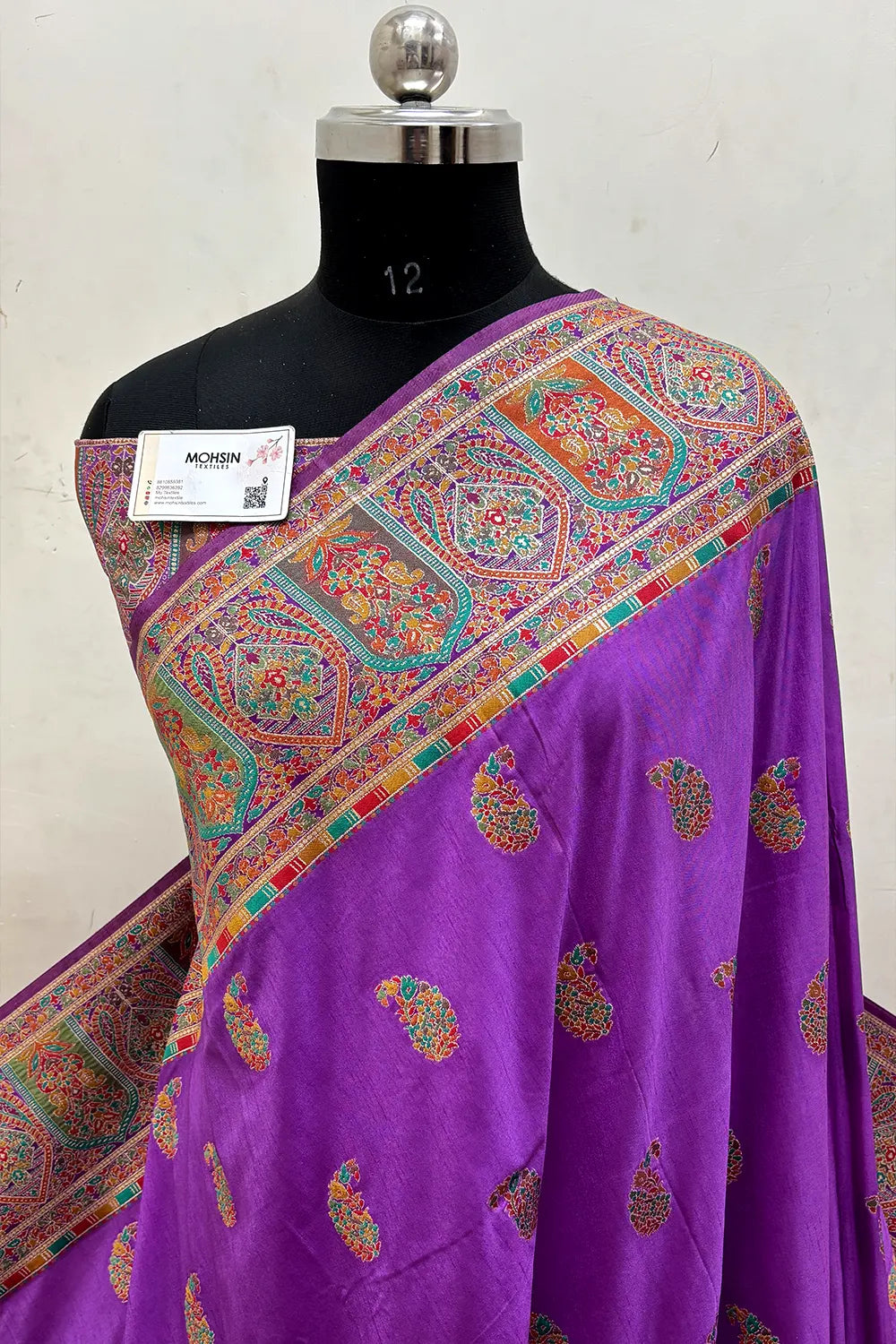 Lavender Pashmina Silk Banarasi Saree