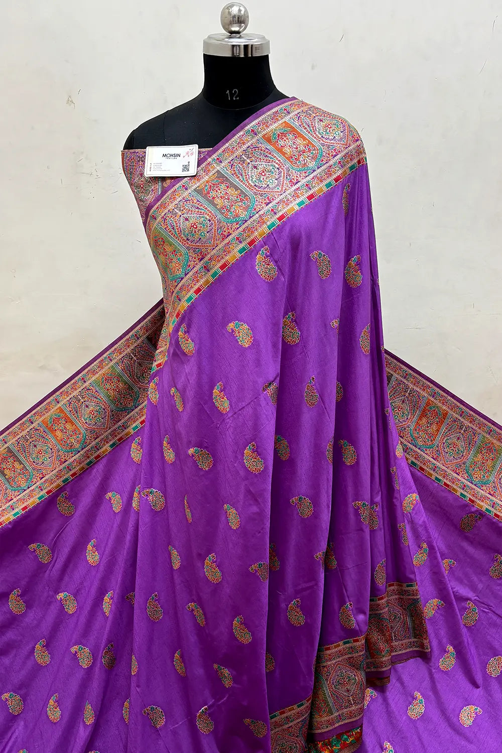 Lavender Pashmina Silk Banarasi Saree