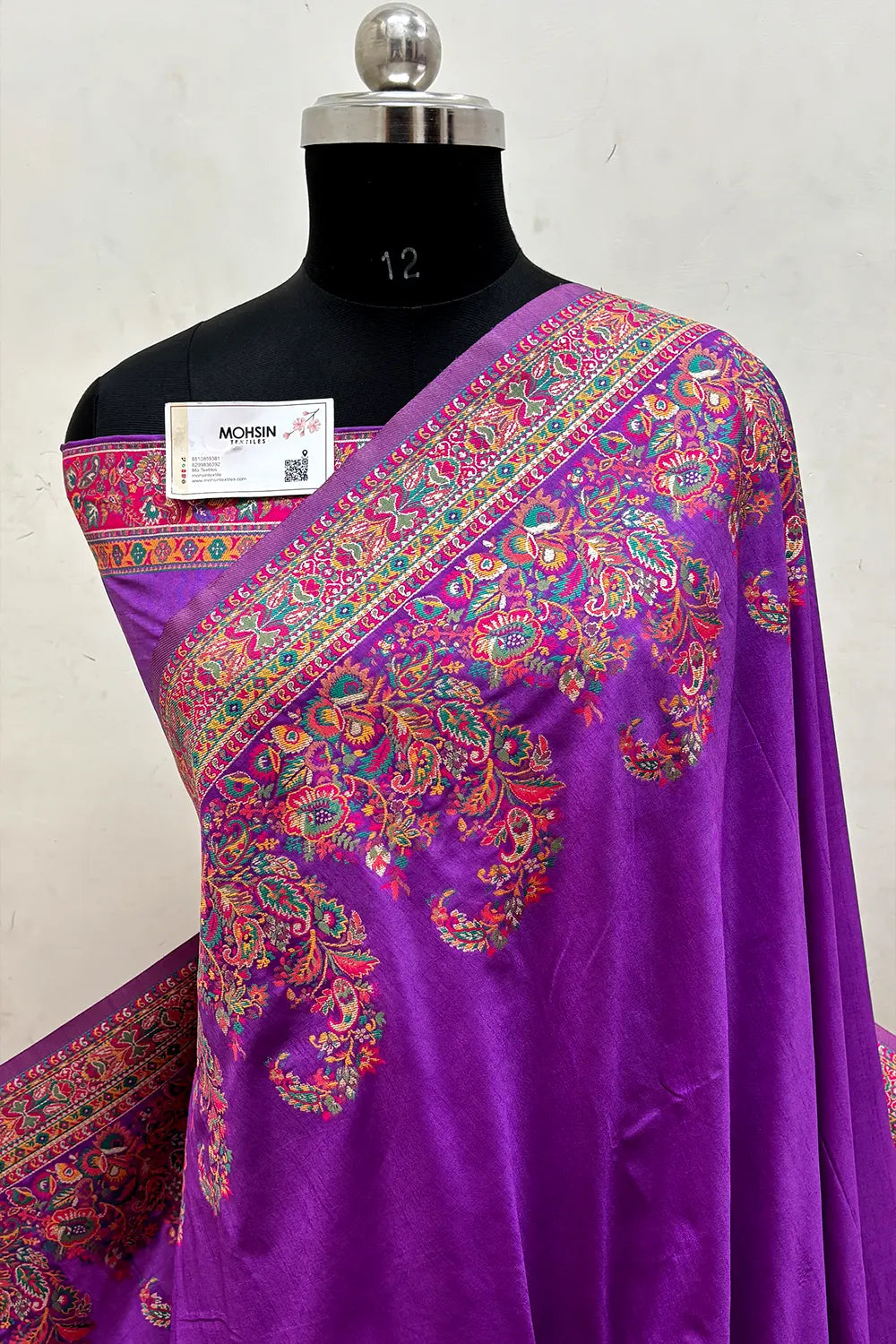 Lavender Pashmina Silk Banarasi Saree
