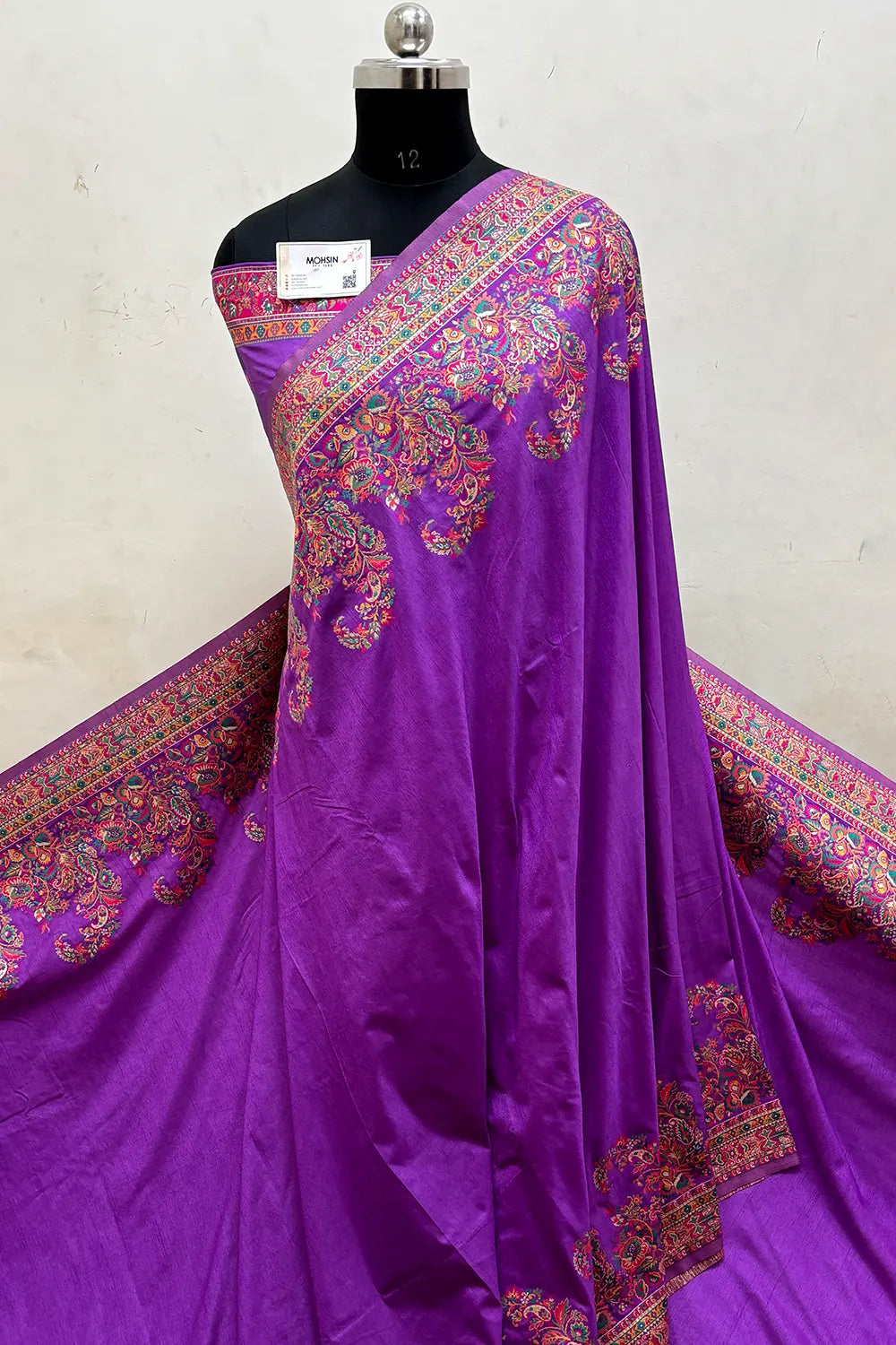 Lavender Pashmina Silk Banarasi Saree