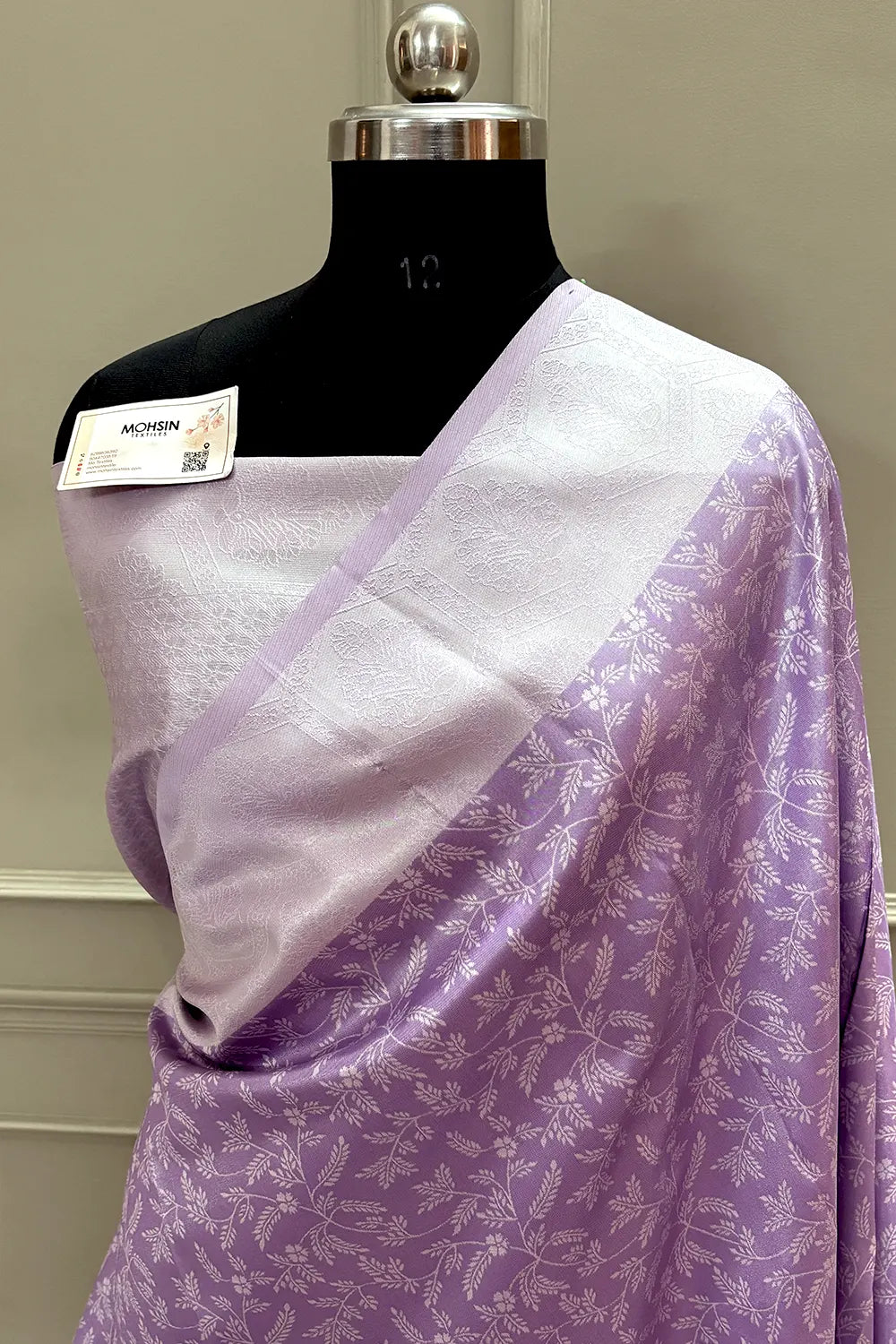 Lavender Resham Zari Banarasi Silk Saree