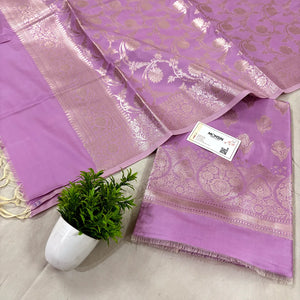 Lavender Singhasan Vilas Satin Silk Banarasi Suit
