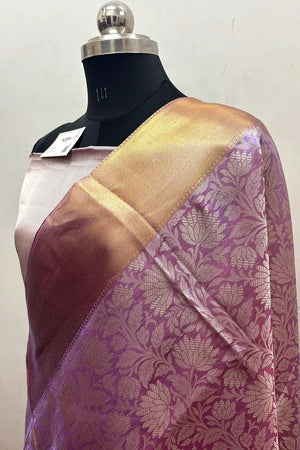 Lavender Tissue Silk Banarasi Saree