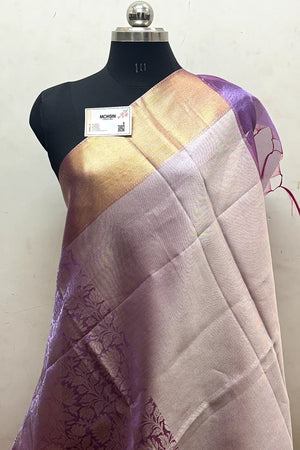 Lavender Tissue Silk Banarasi Saree