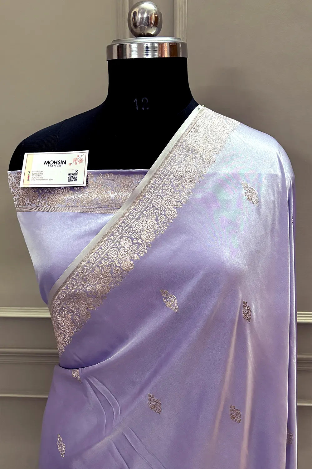 Lavender Zari Katan Silk Banarasi Saree