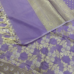 Lavender Zari Katan Silk Banarasi Suit