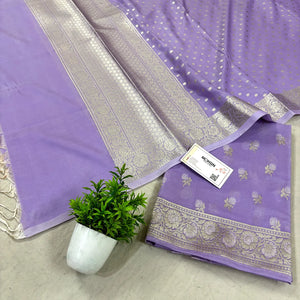 Lavender Zari Katan Silk Banarasi Suit