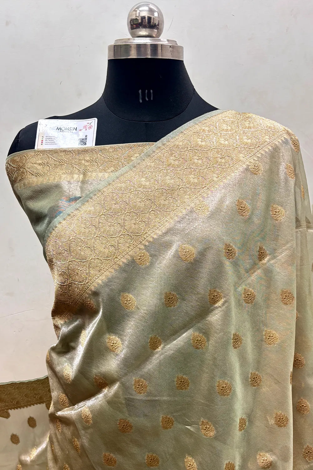 Light Gold Tissue Silk Banarasi Saree