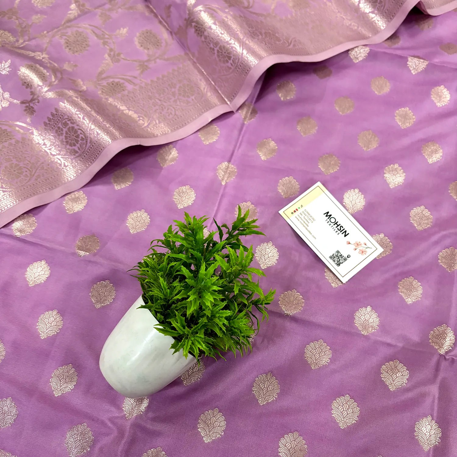 Light Lavender Kiyari Satin Silk Banarasi Suit