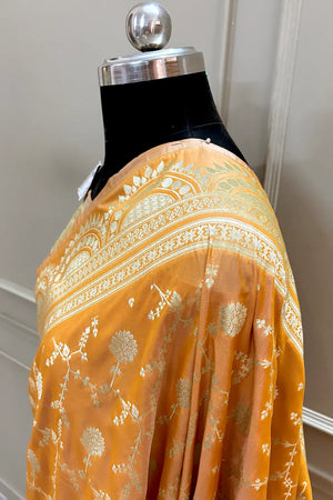 Light Peach Quantum Jaal Katan Silk Banarasi Saree