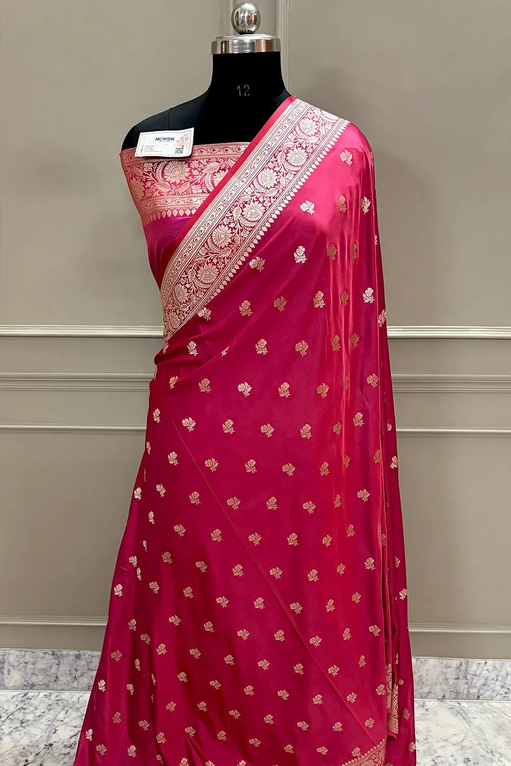 Light Pink Chaman Buti Katan Silk Banarasi Saree