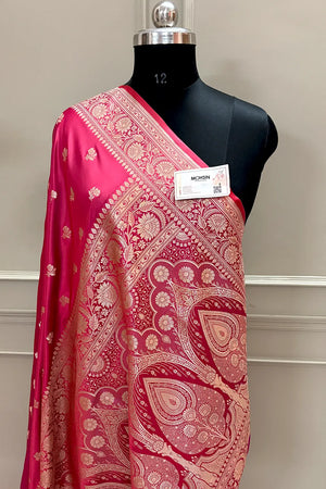 Light Pink Chaman Buti Katan Silk Banarasi Saree