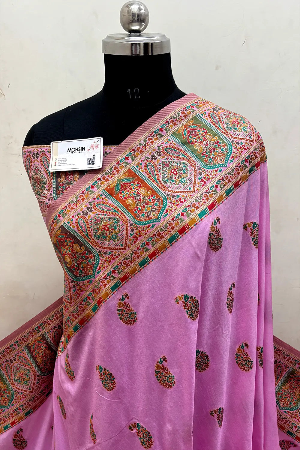 Light Pink Pashmina Silk Banarasi Saree