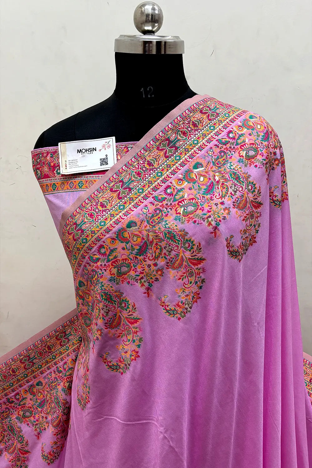 Light Pink Pashmina Silk Banarasi Saree