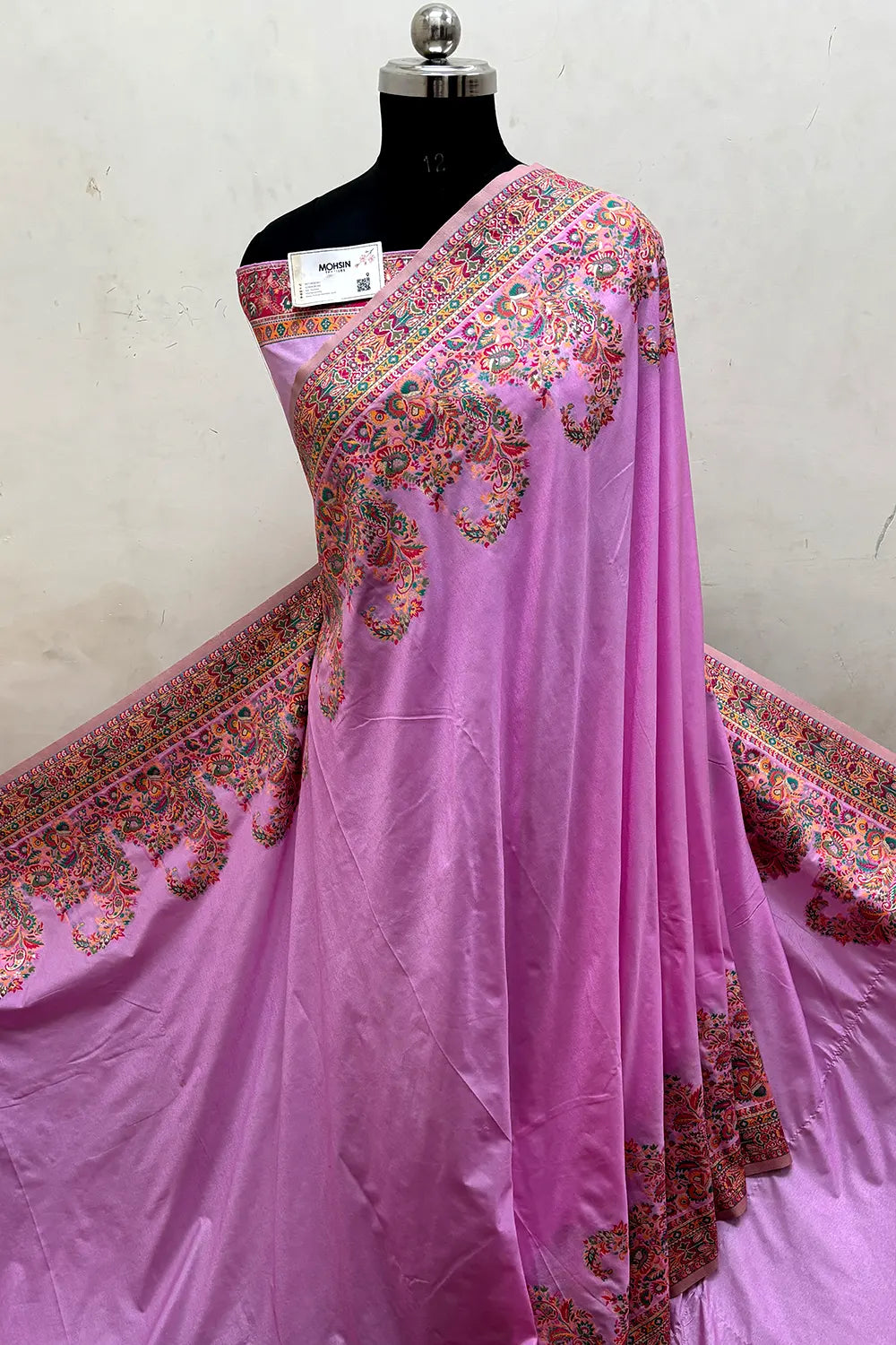 Light Pink Pashmina Silk Banarasi Saree