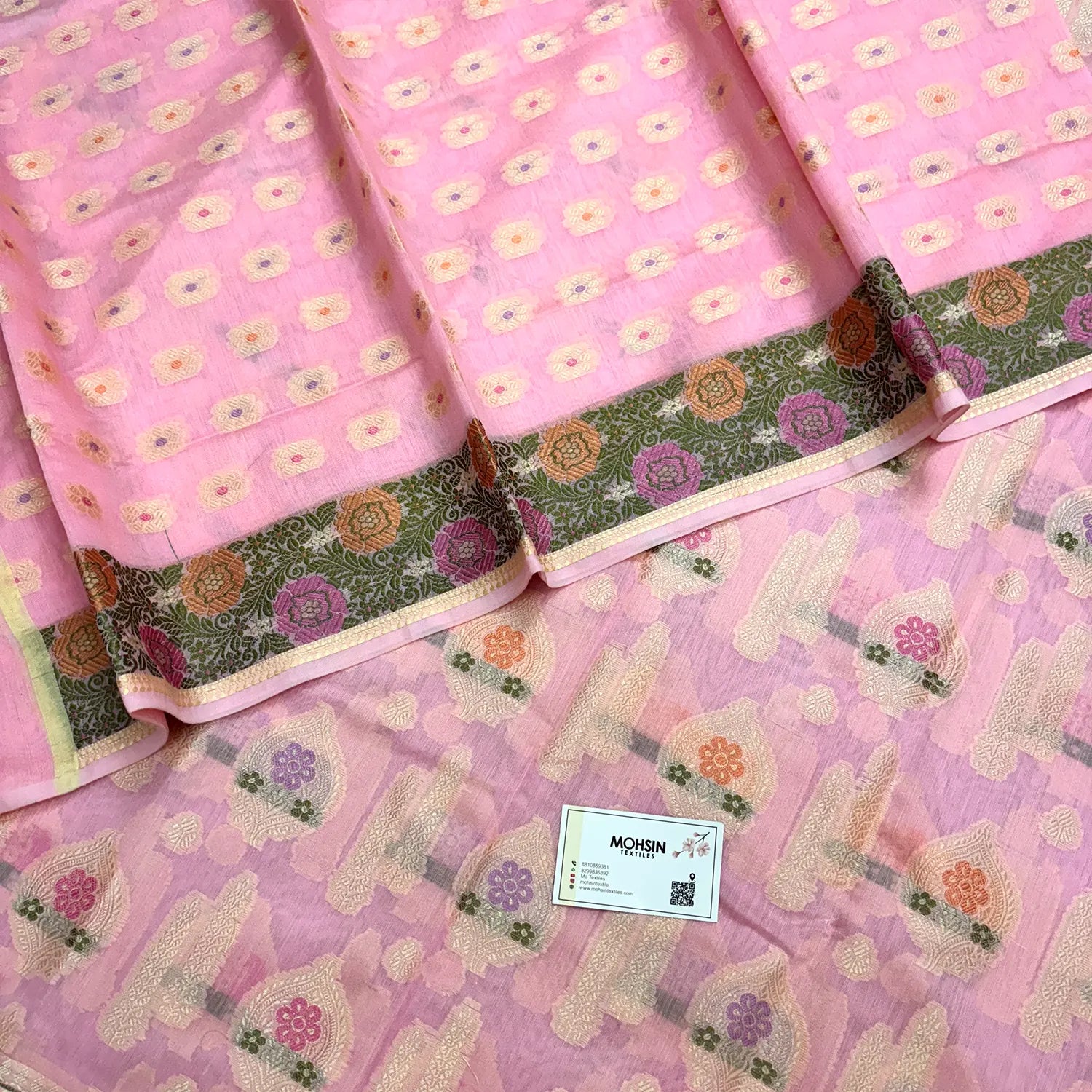 Light Pink Resham Banarasi Silk Suit