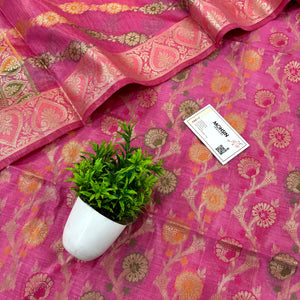 Light Pink Sindhuri Phool Resham Silk Banarasi Suit