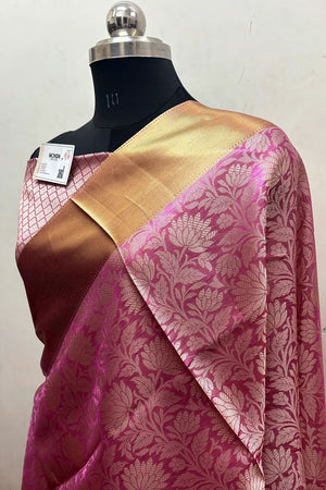 Light Pink Tissue Silk Banarasi Saree