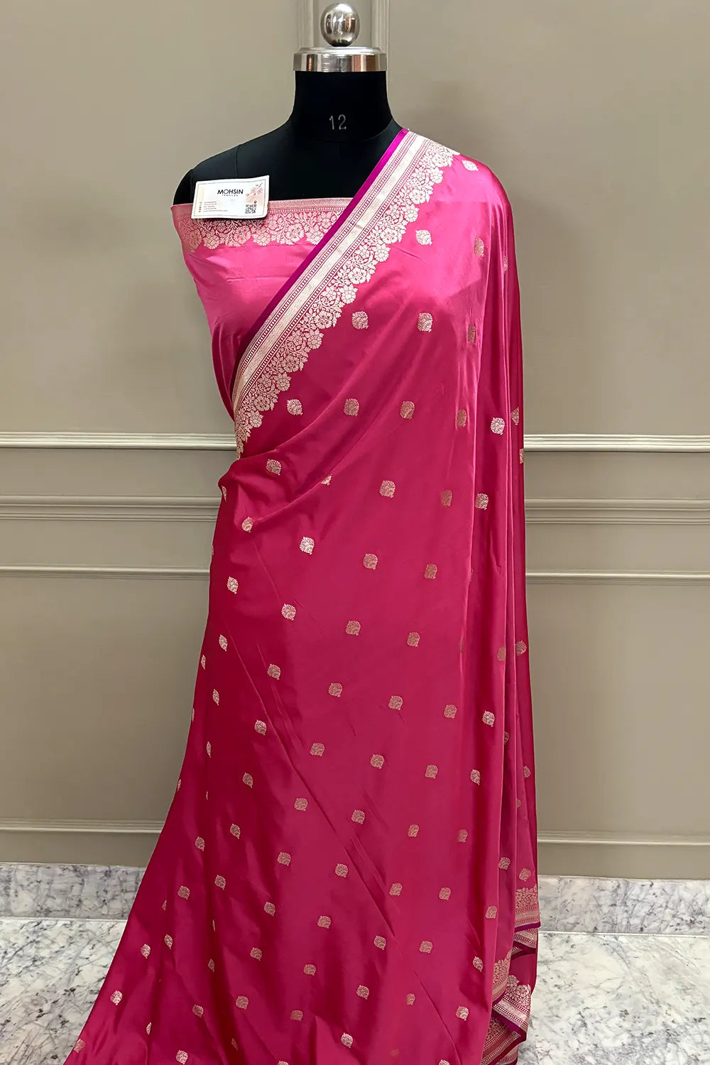 Light Pink Zari Katan Silk Banarasi Saree