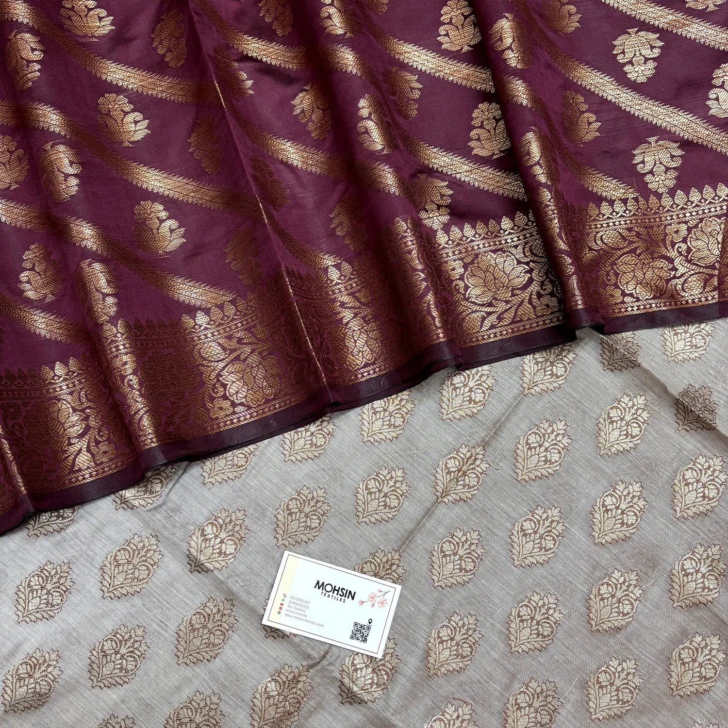 Light Wine and Wine Banarasi Silk Suit