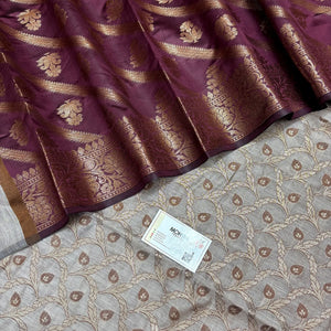 Light Wine and Wine Patti Jaal Banarasi Silk Suit