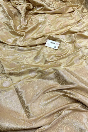 Light Yellow Laabela Jaal Katan Silk Banarasi Saree