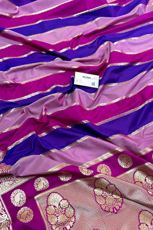 Magenta Rangkaat Katan Silk Banarasi Saree