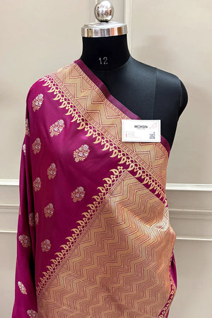 Magenta Zari Banarasi Silk Saree