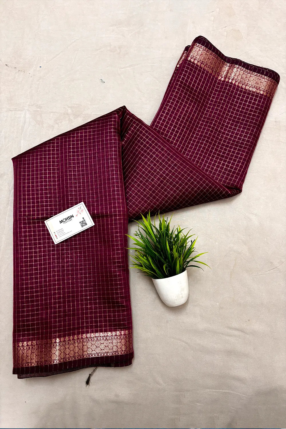 Magenta Zari Chanderi Silk Banarasi Saree