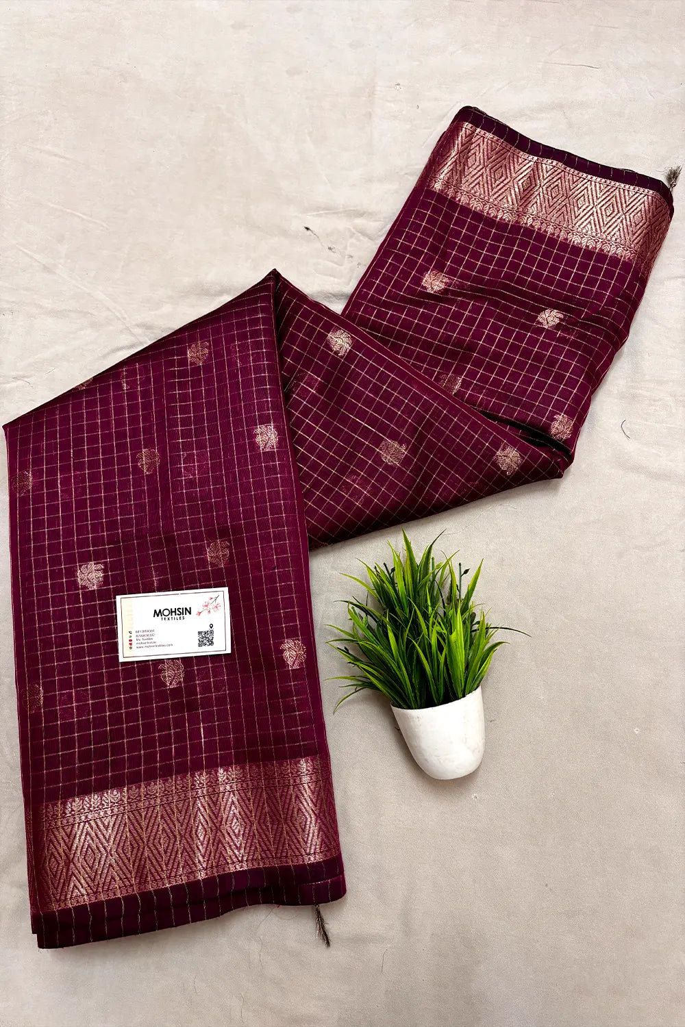 Mageta Zari Chanderi Silk Banarasi Saree