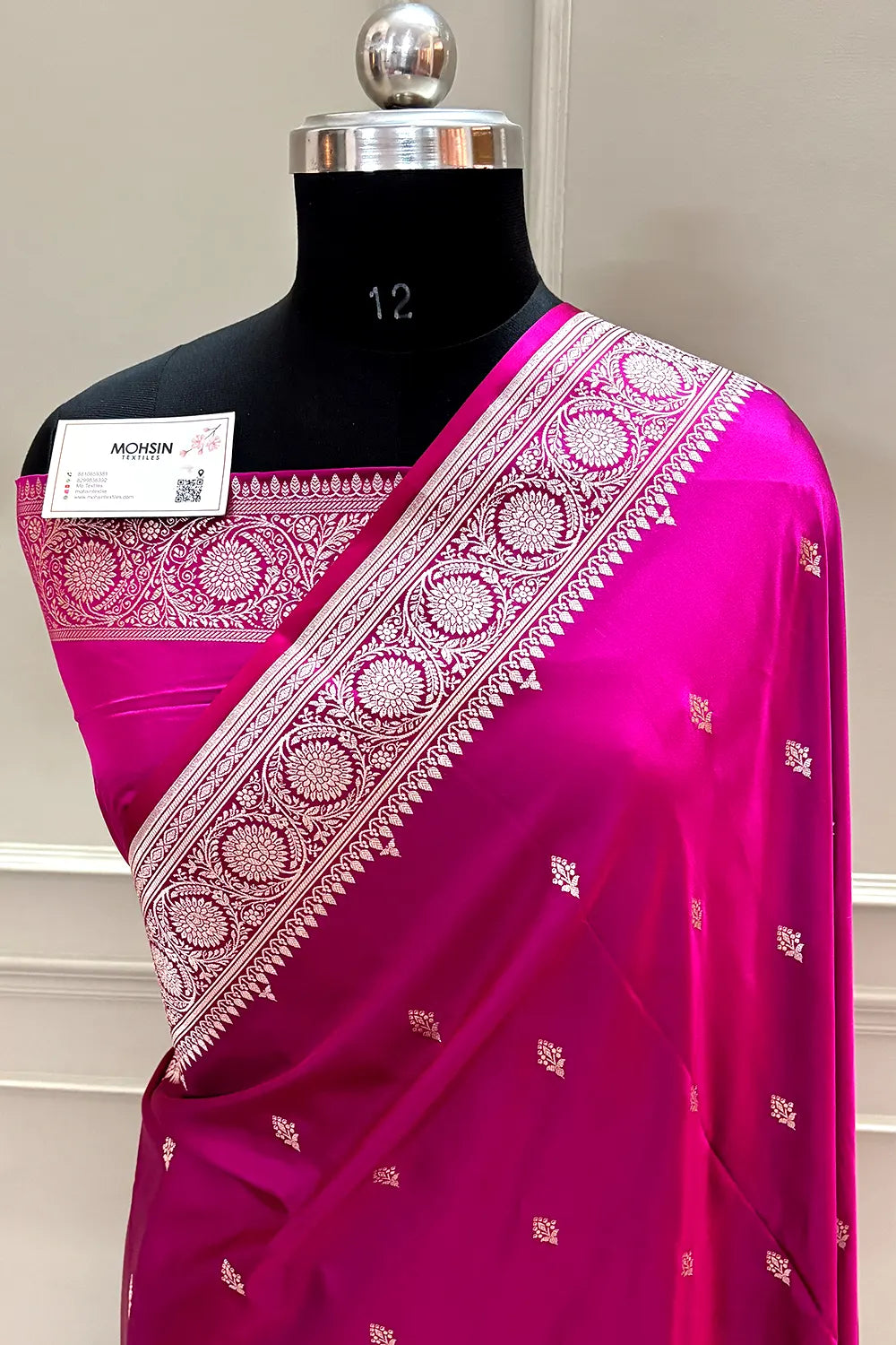 Magenta Zari Katan Silk Banarasi Saree
