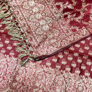 Maroon Angoori Buti Cotton Silk Banarasi Suit