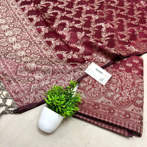 Maroon Angoori Buti Cotton Silk Banarasi Suit